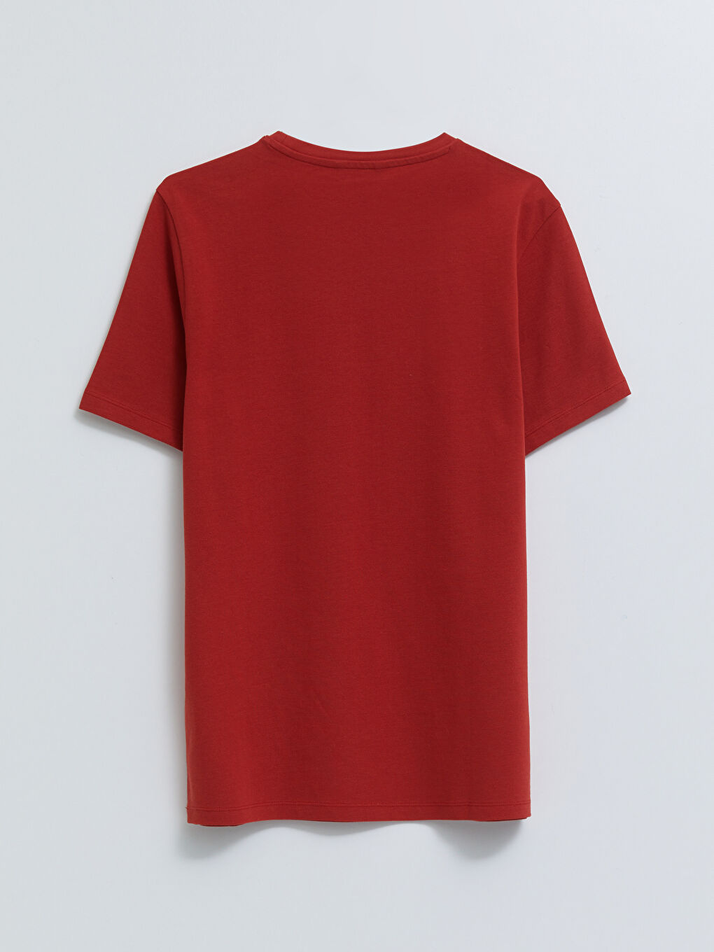 Turuncu Bisiklet Yaka Kısa Kollu Baskılı Penye Erkek Tişört-1