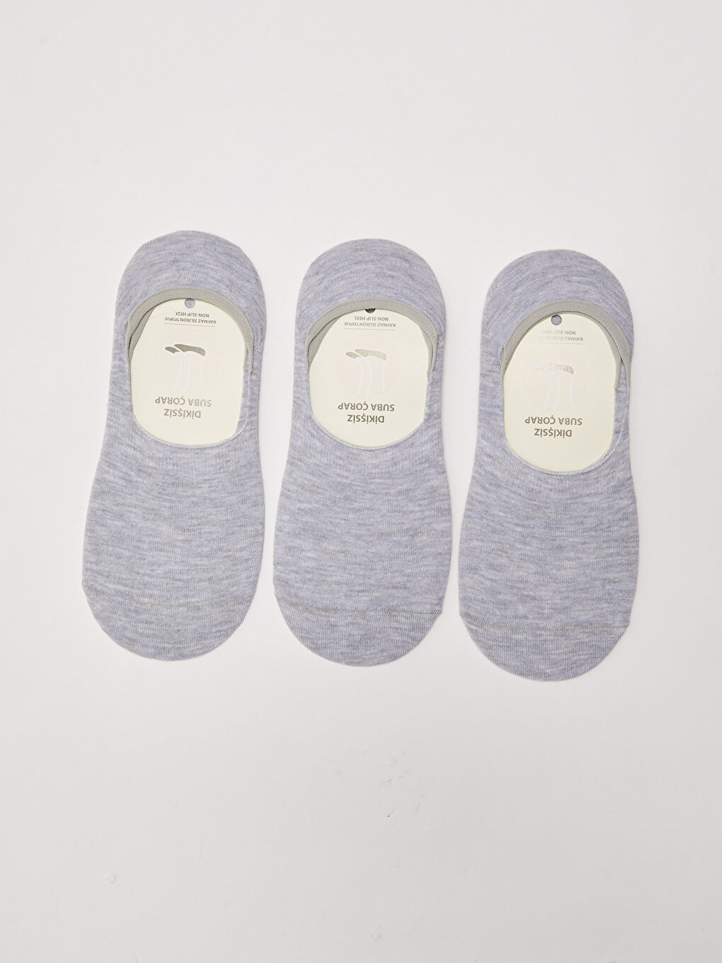 Gri Düz Erkek Babet Çorap 3'lü-1