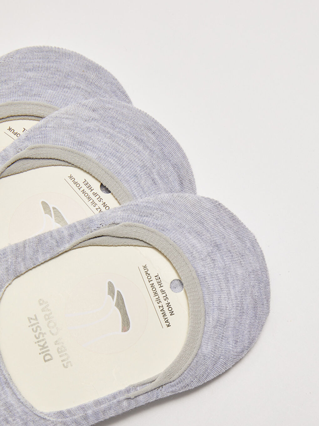 Gri Düz Erkek Babet Çorap 3'lü-2