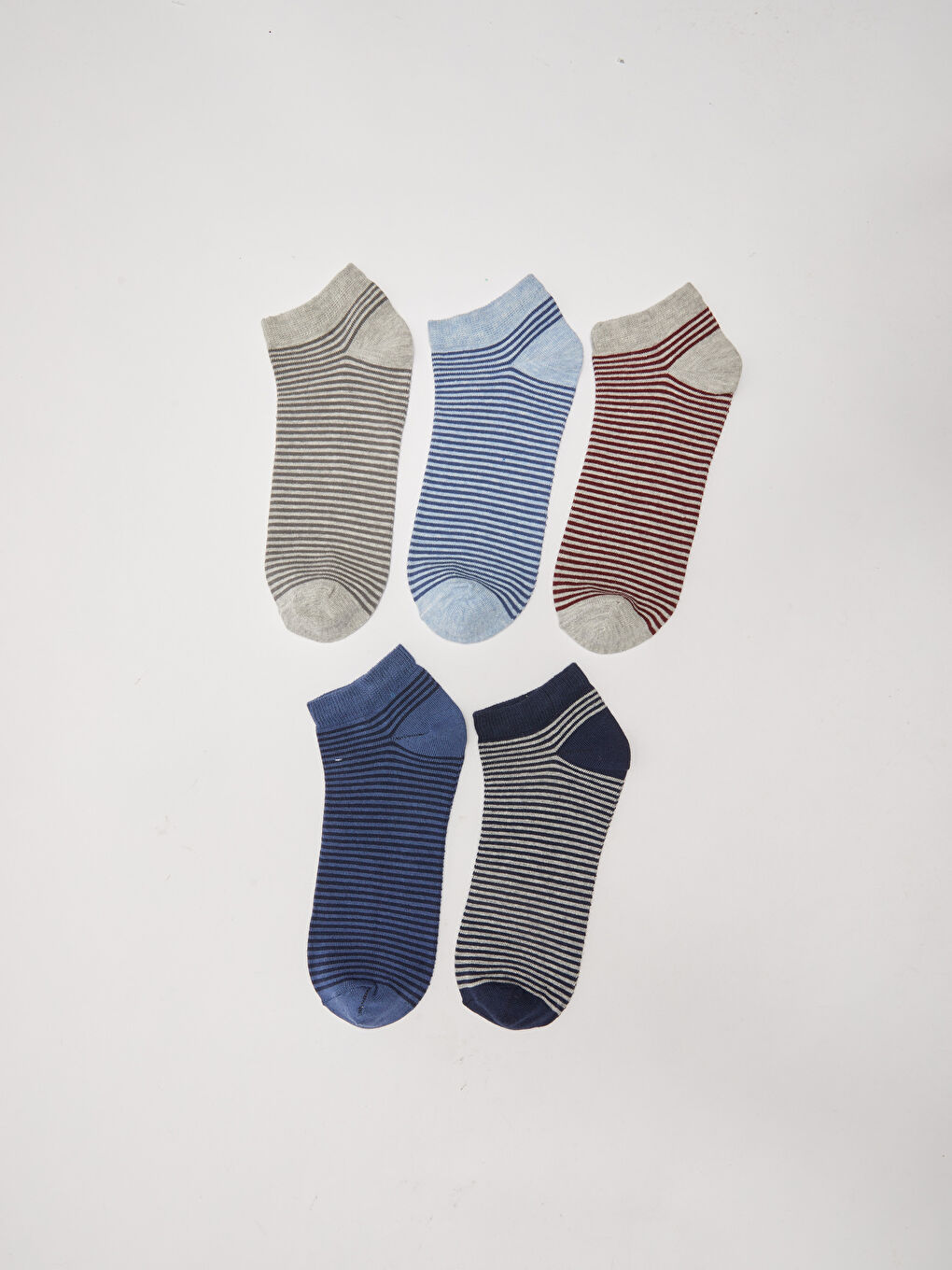 Striped Men's Trainer Socks 5 Pack-1