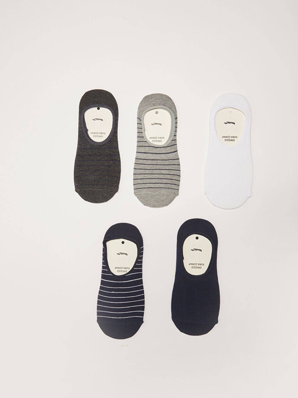 Striped Men's Invisible Socks 5 Pack-1