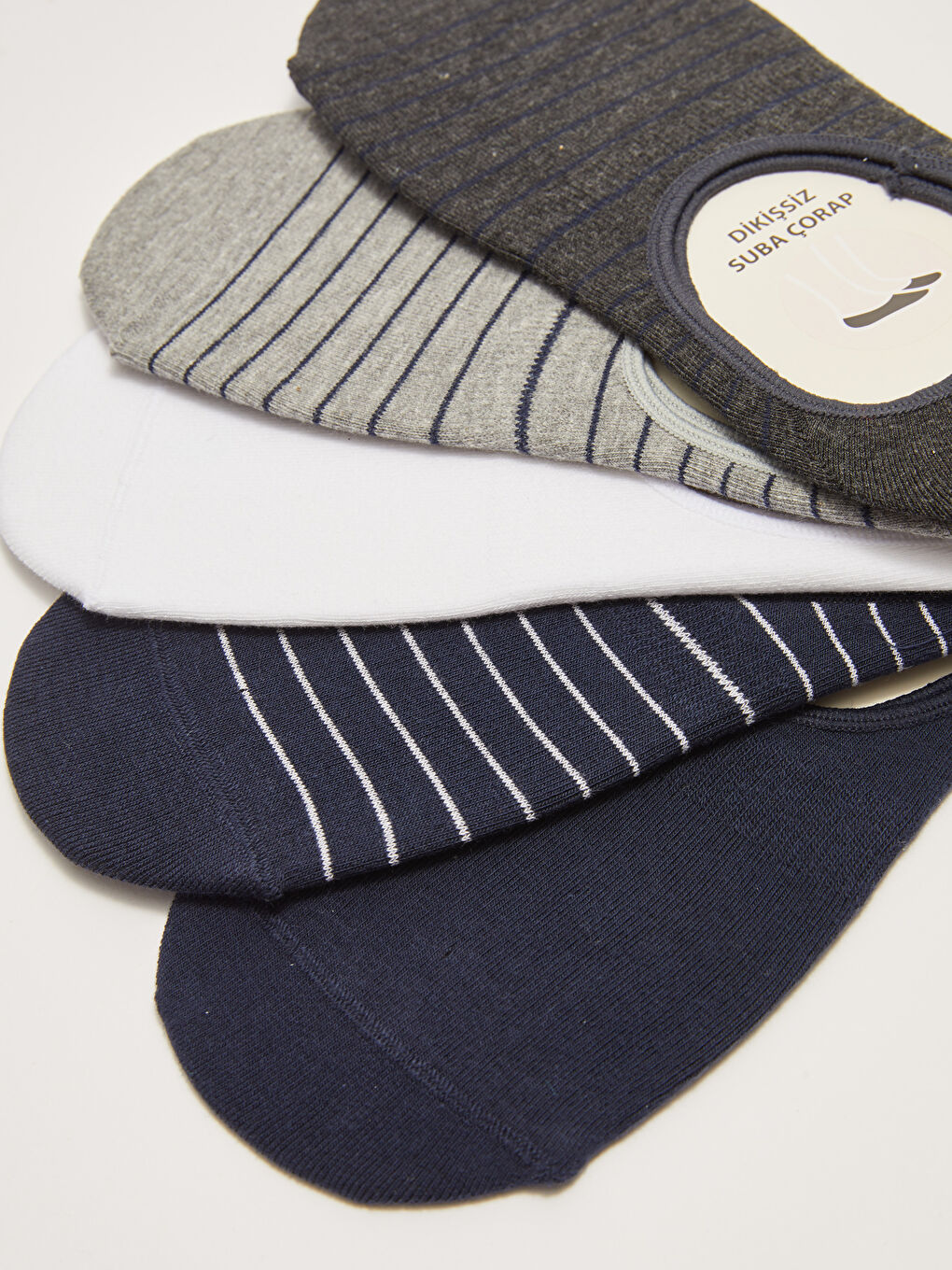 Striped Men's Invisible Socks 5 Pack-2