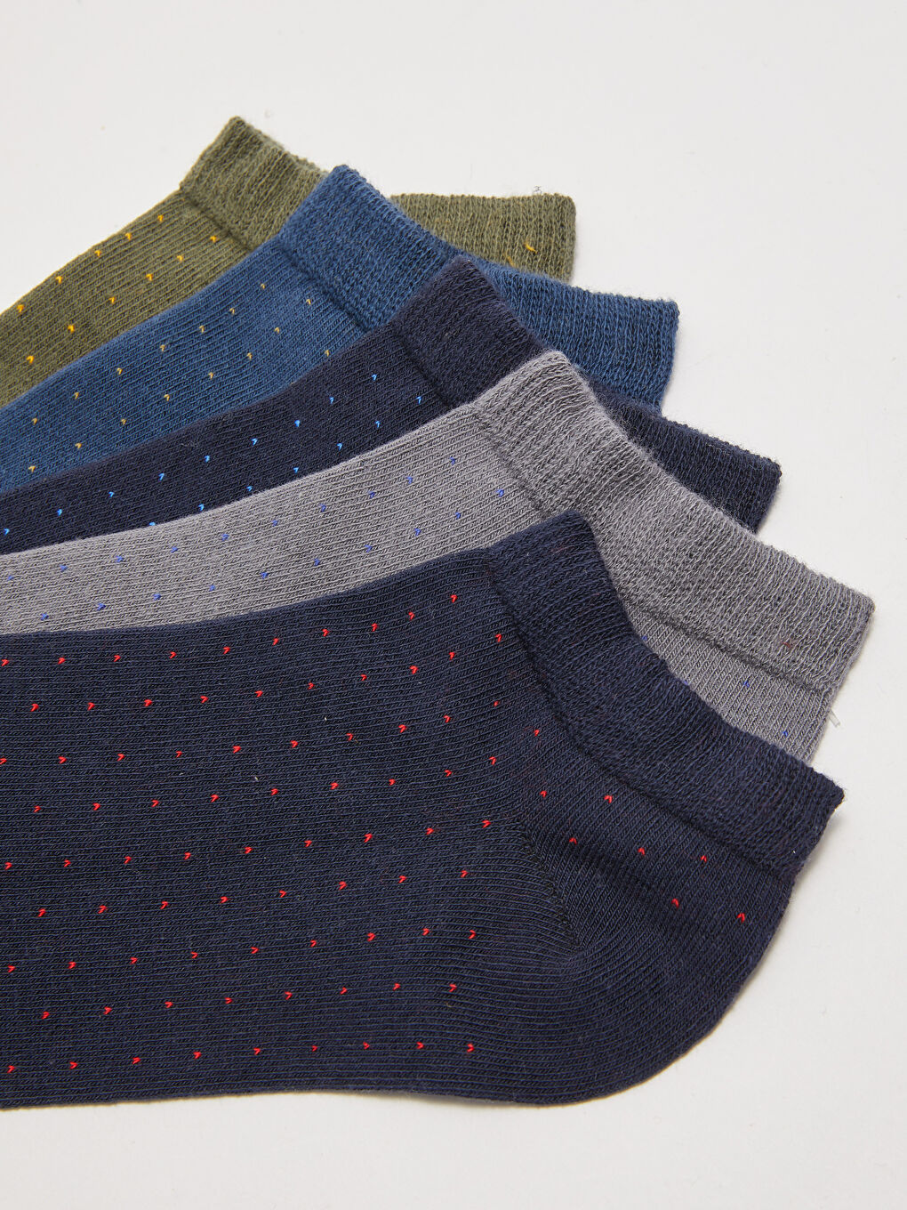 Karışık Puantiye Desenli Erkek Patik Çorap 5'li-2