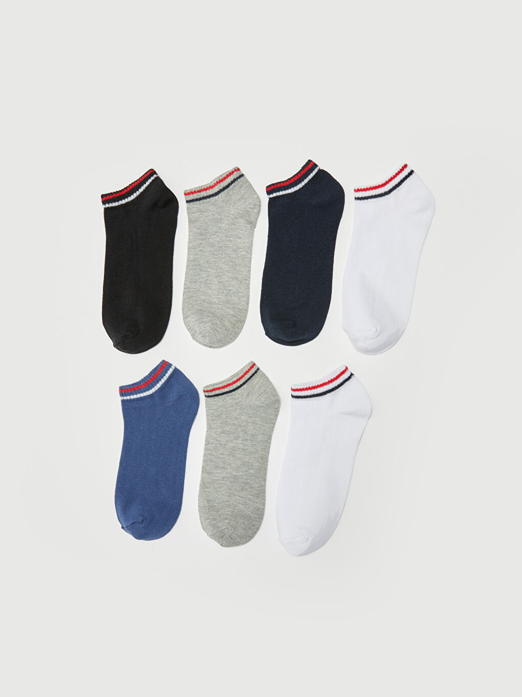 Striped Men's Trainer Socks 7 Pack-1