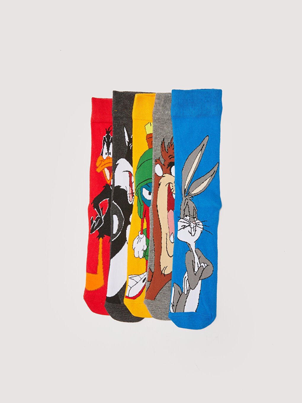 Karışık Bugs Bunny Baskılı Erkek Soket Çorap 5'li-1