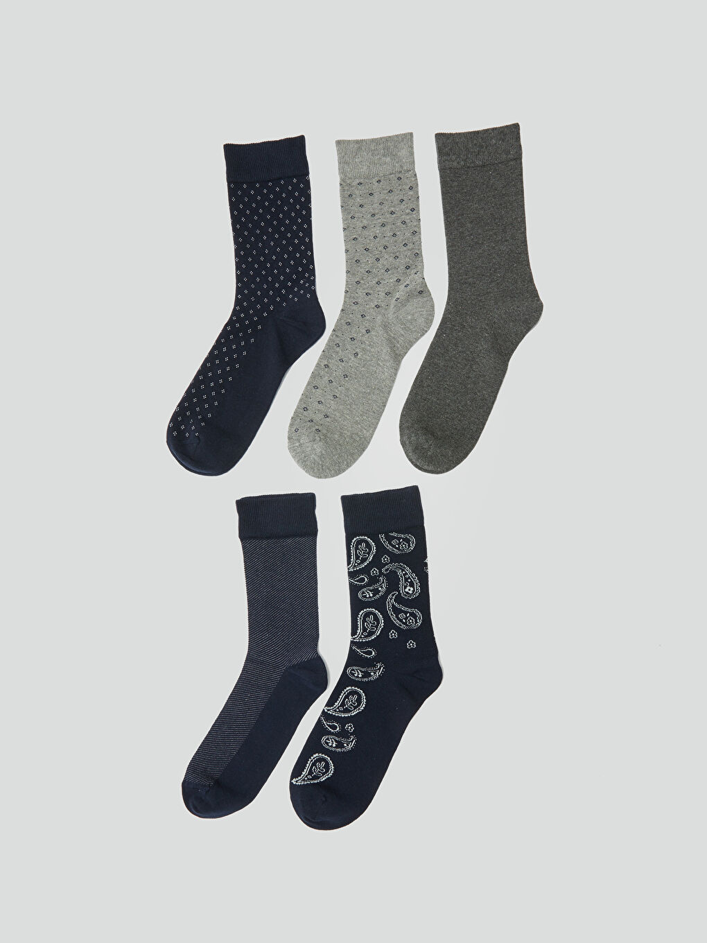 Patterned Men's Ankle Socks 5 Pack-1