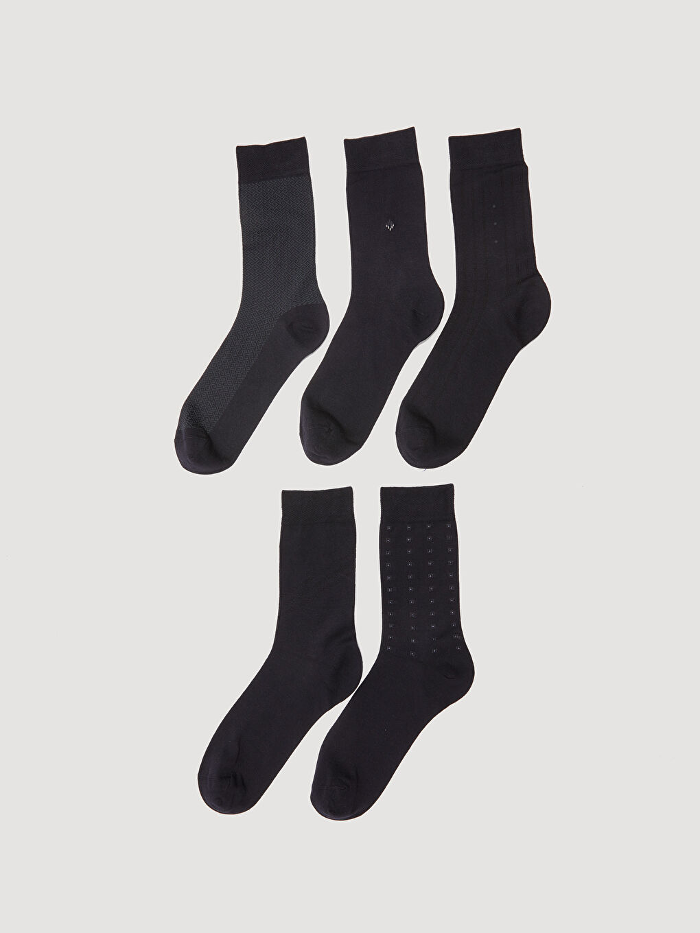 Chaussettes de cheville en bambou à motifs pour hommes, lot de 5 pièces-1