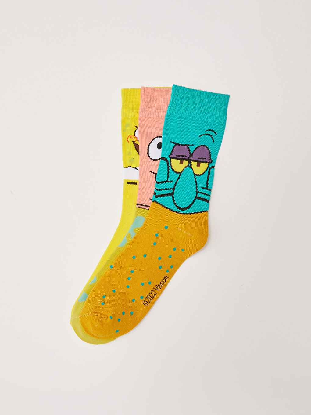 Karışık Sünger Bob Baskılı Erkek Soket Çorap 3'lü