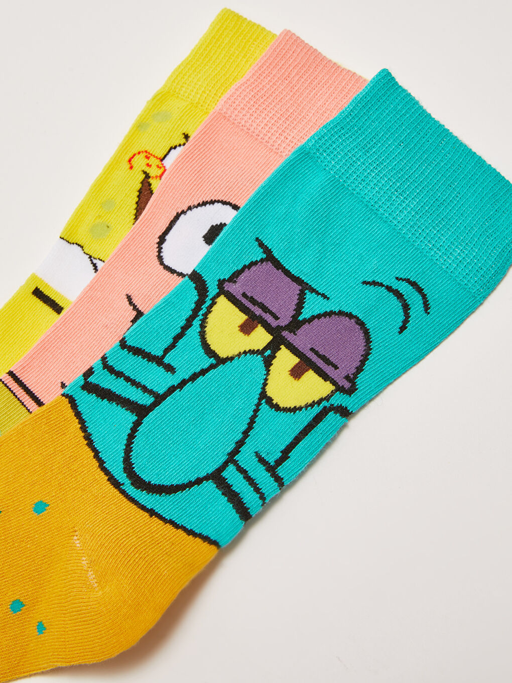Karışık Sünger Bob Baskılı Erkek Soket Çorap 3'lü-2