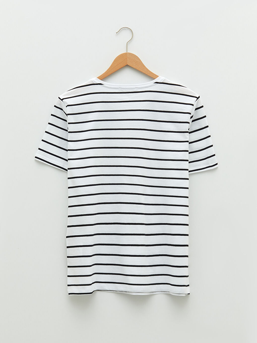Crew Neck Striped Short Sleeve Cotton Women's T-Shirt-6