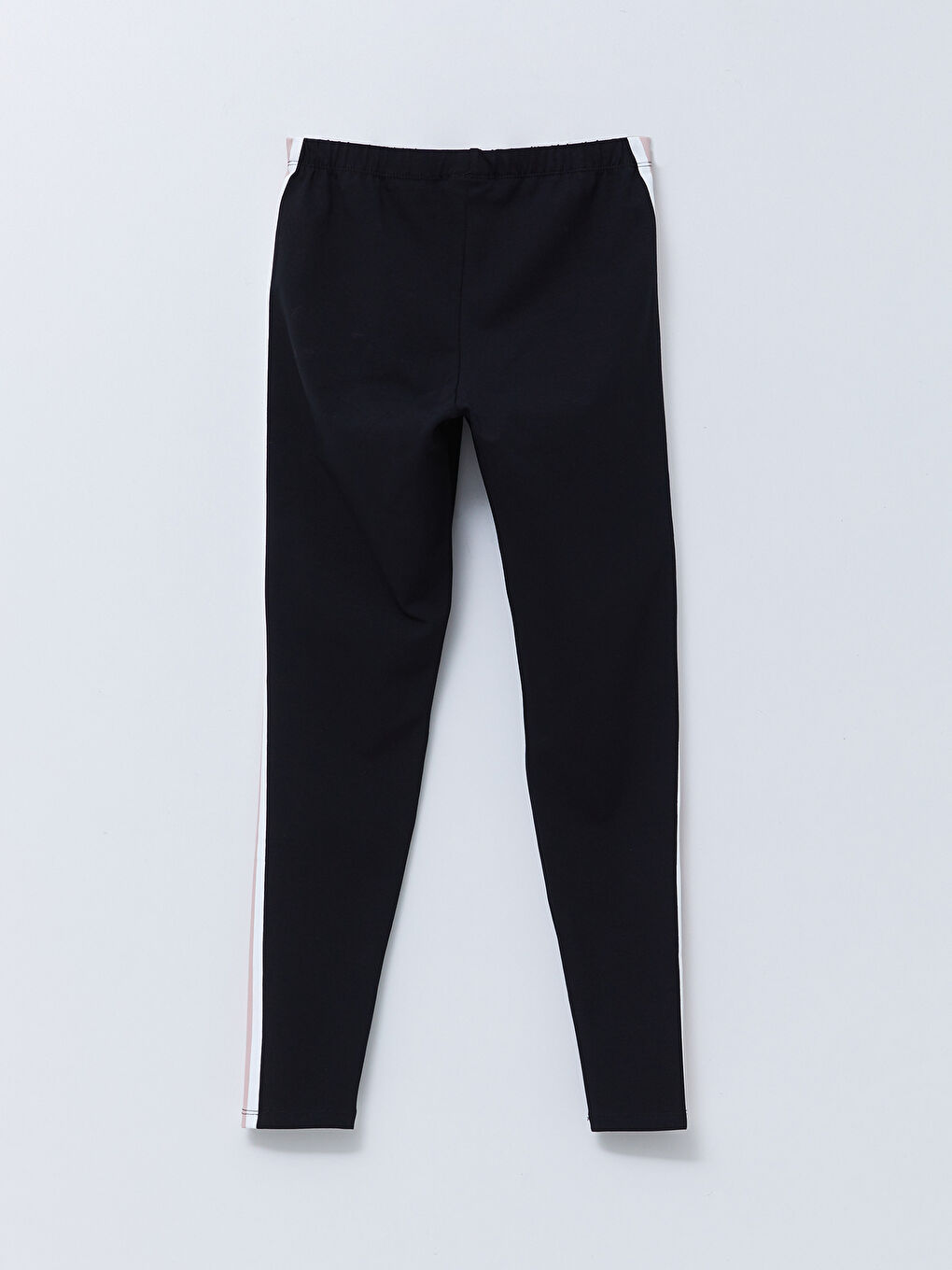 Siyah Beli Lastikli Düz Pamuklu Kadın Tayt-5