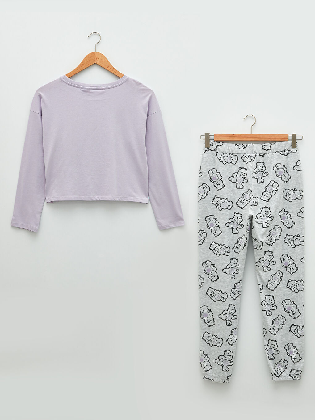Crew Neck Care Bears Printed Long Sleeve Women's Pajamas Set -S29016Z8-998