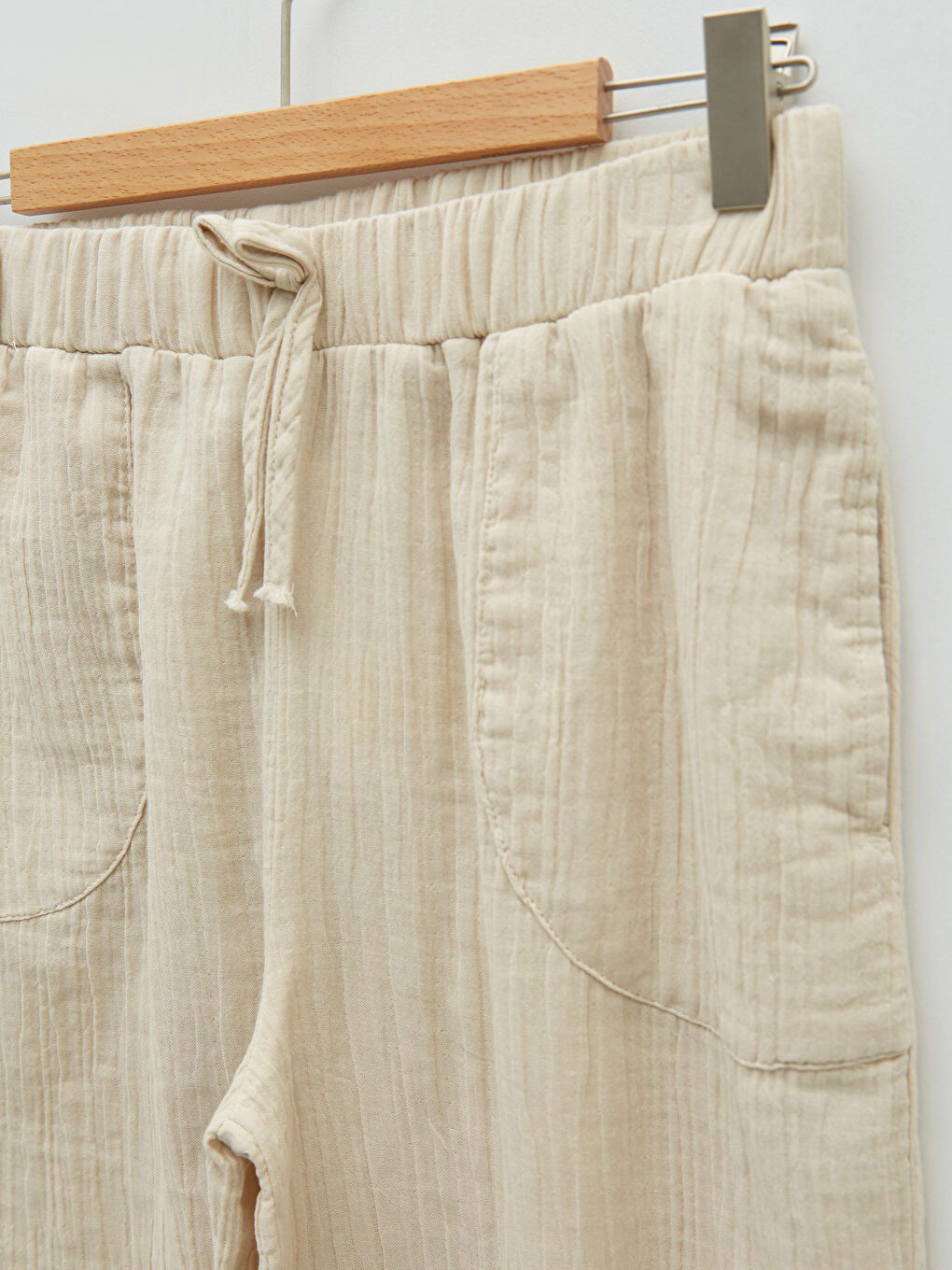 Pantalon Basique en Gabardine à Taille Élastique pour Fille-2