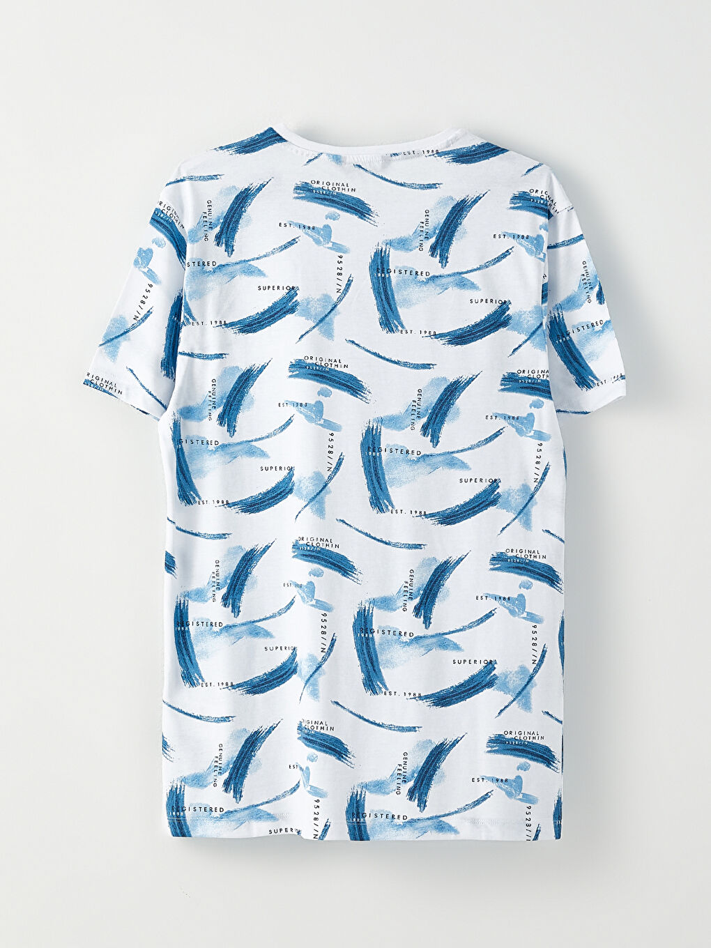 Crew Neck Short Sleeve Patterned Jersey Men's T-Shirt-6