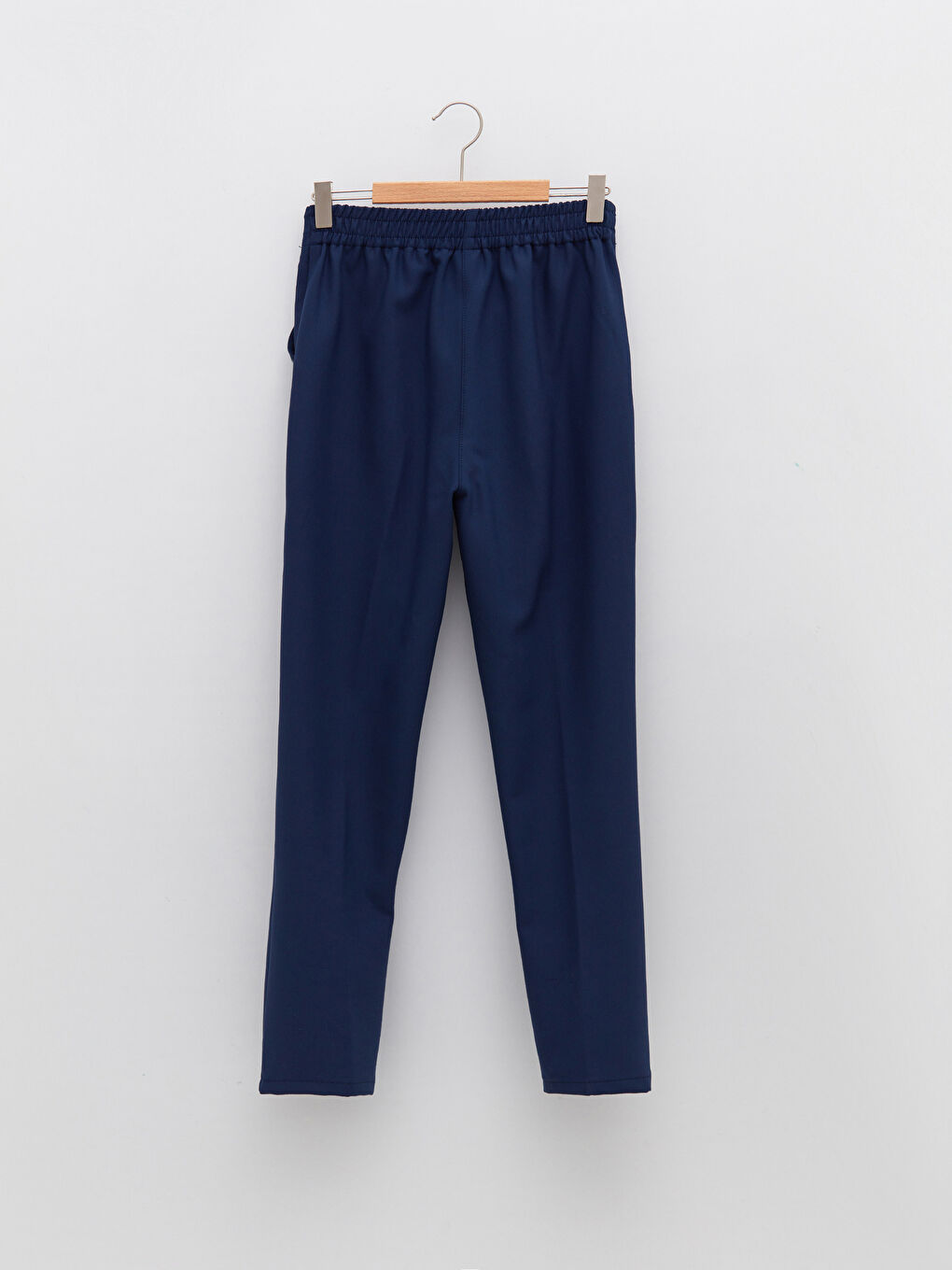 Elastic Waist Button Detailed Gabardine Girl Trousers-1