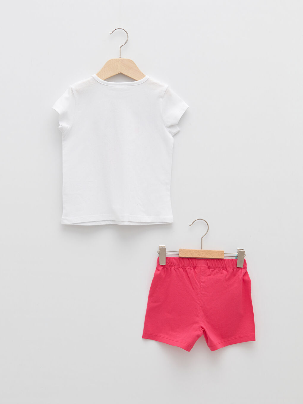 Ensemble de pyjama imprimé pour bébé fille à col rond et manches courtes-1