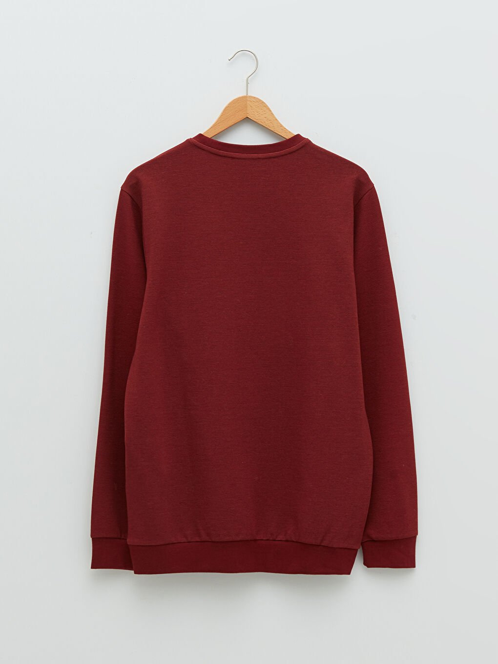 Bordo Bisiklet Yaka Uzun Kollu Erkek Sweatshirt-6