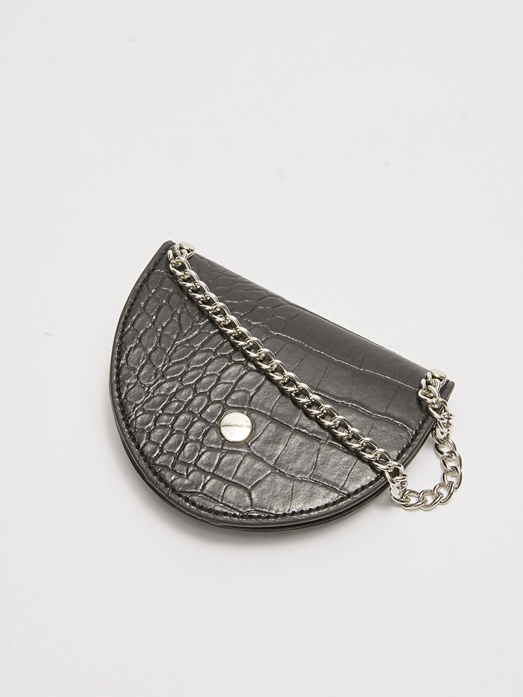 Chain Detailed Bag Women's Belt With Self Pattern-3
