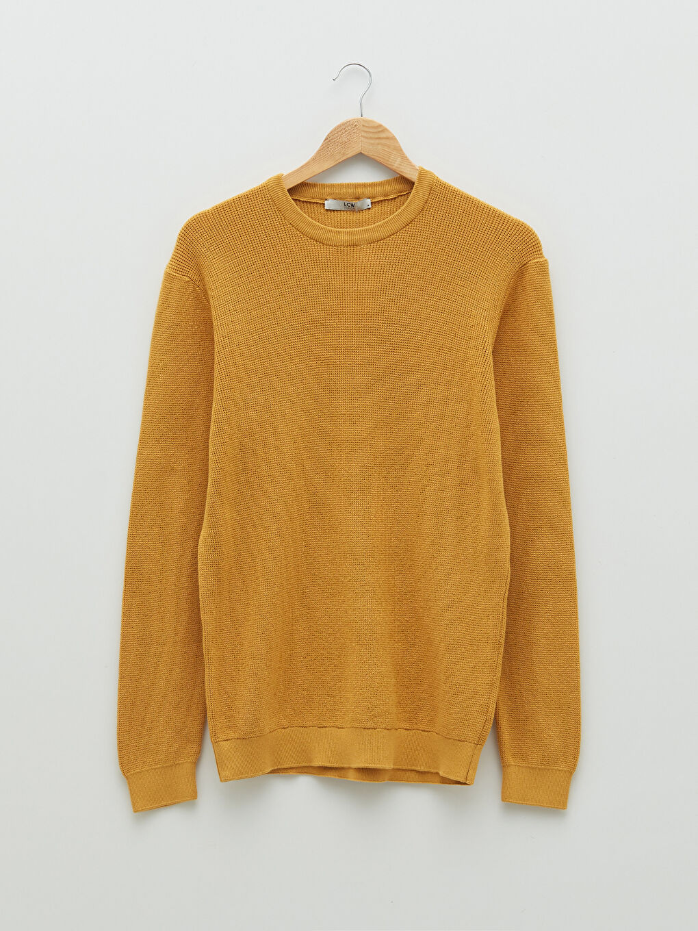 Sarı Bisiklet Yaka Erkek Triko Kazak-5