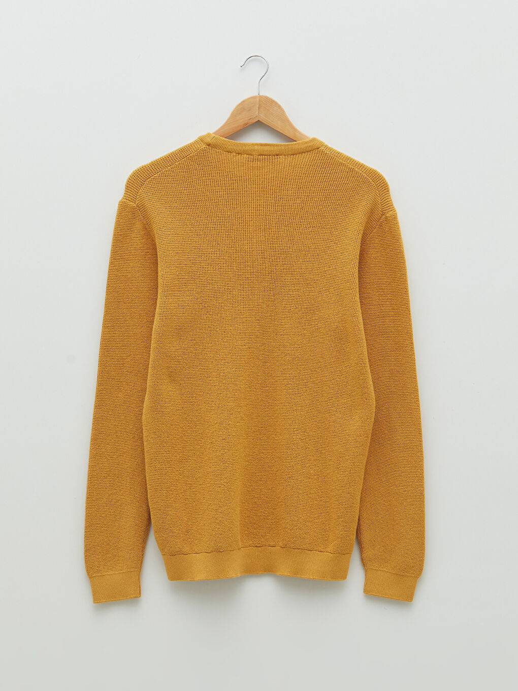 Sarı Bisiklet Yaka Erkek Triko Kazak-6