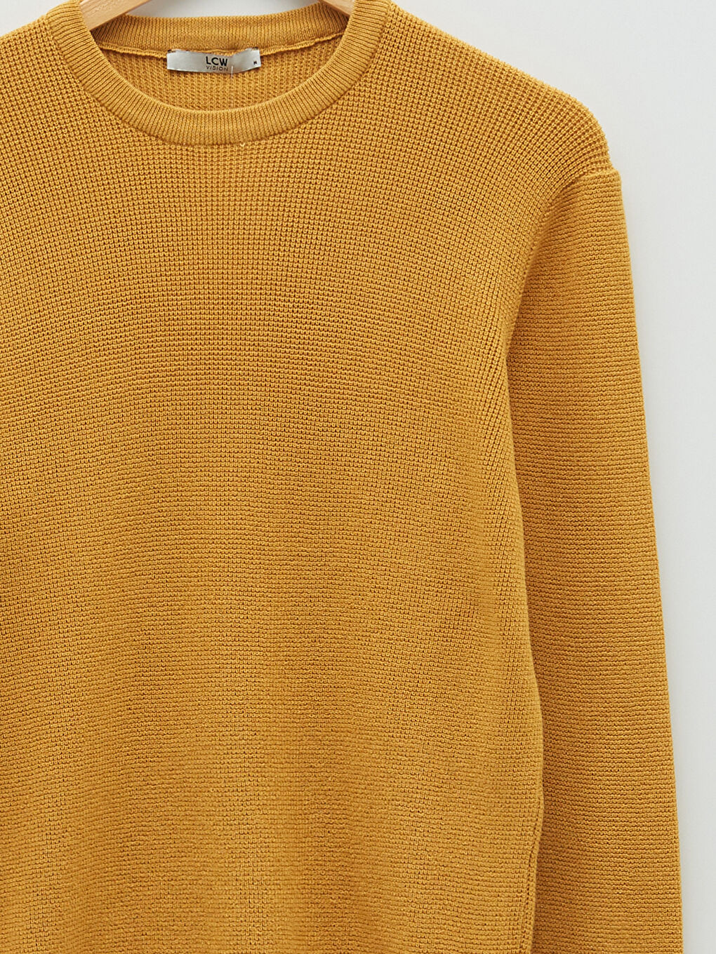 Sarı Bisiklet Yaka Erkek Triko Kazak-7