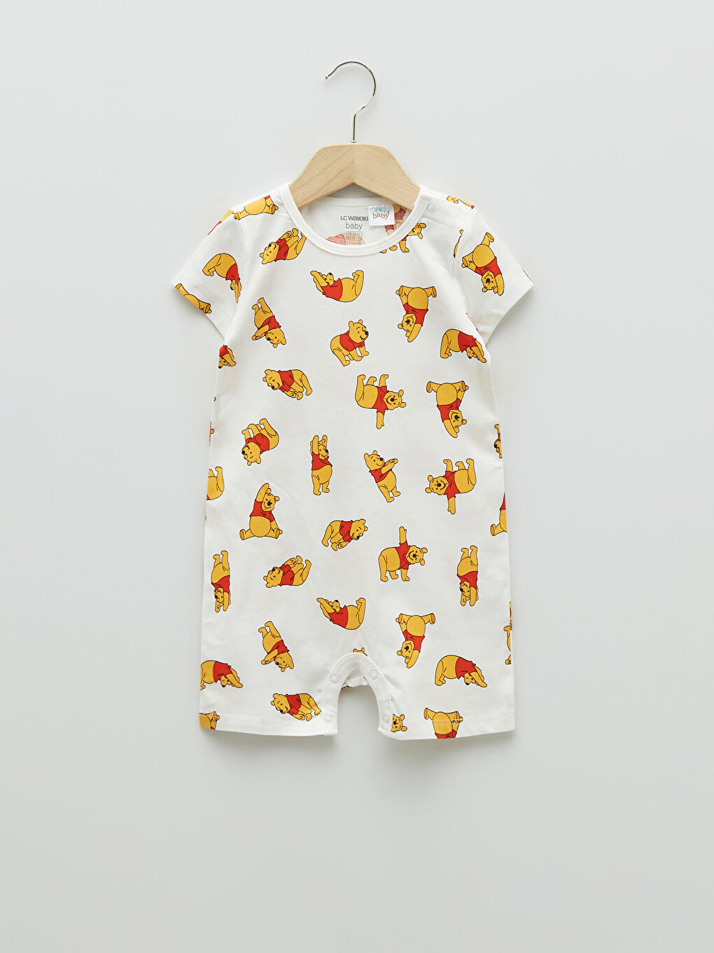 Lot de 2 Combinaisons Bébé Garçon en Coton Imprimé Winnie l'Ourson à Col Rond et Manches Courtes-3