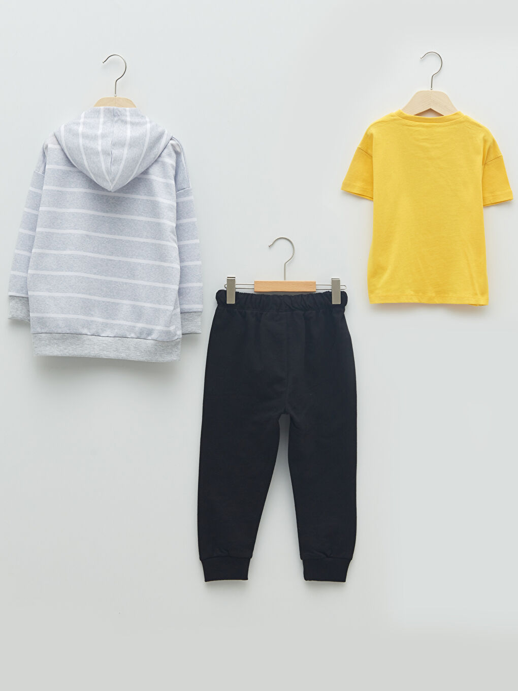 Sarı Erkek Bebek Baskılı 3'lü Takım-1