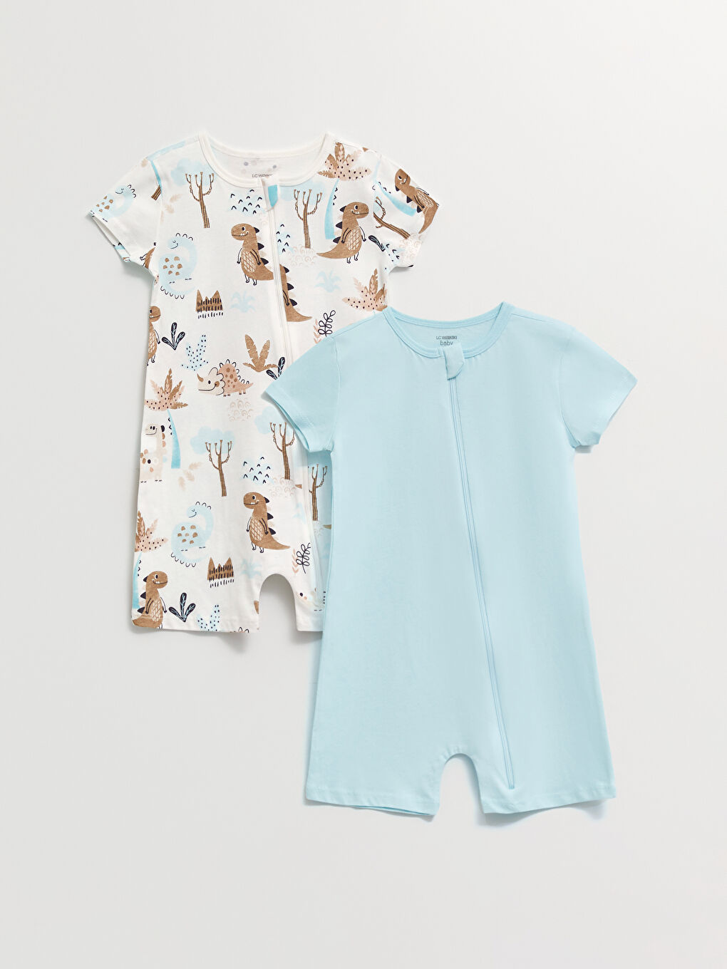 Combinaison Bébé Garçon Col Rond Manches Courtes Coton Lot de 2