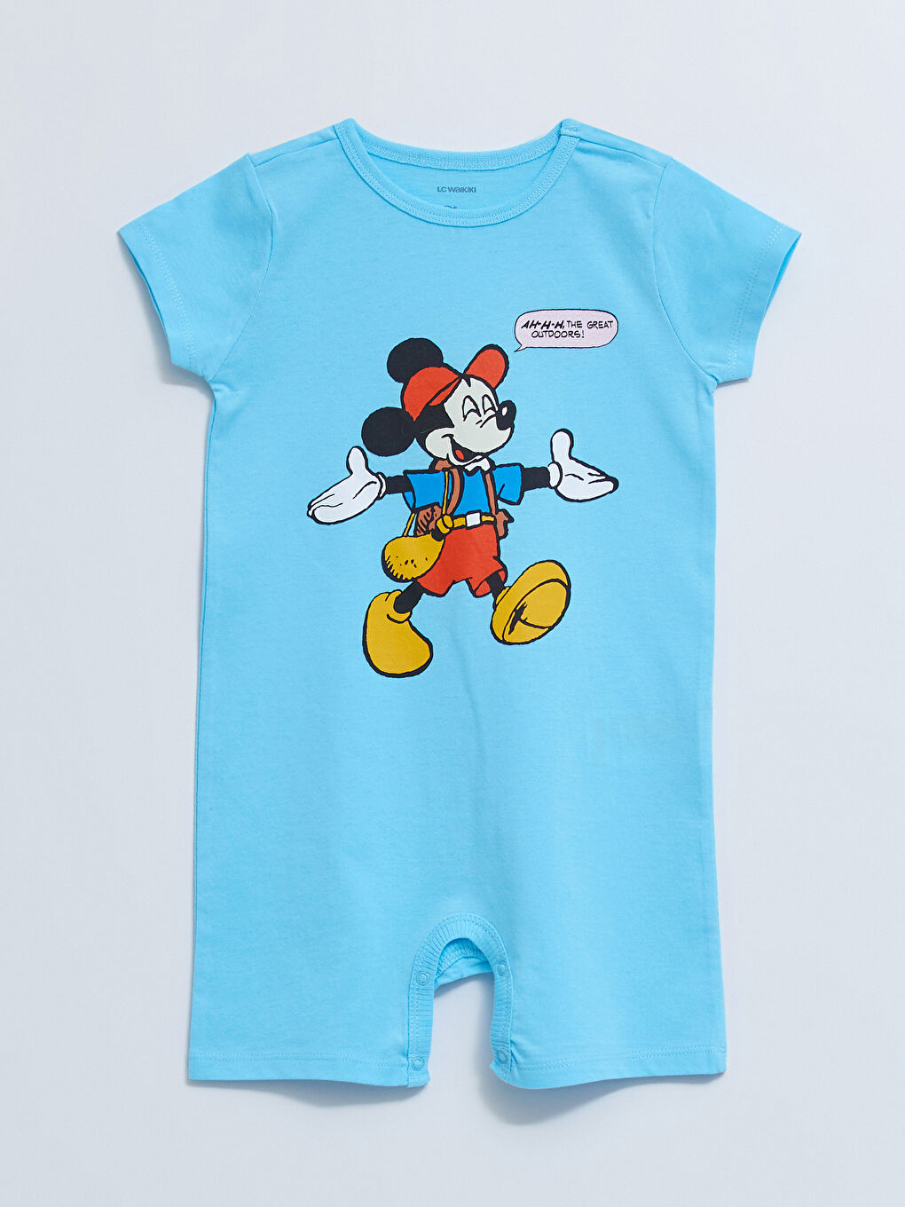 Crew Neck Short Sleeve Mickey Mouse Printed Cotton Baby Boy Rompers 2 Pack-1