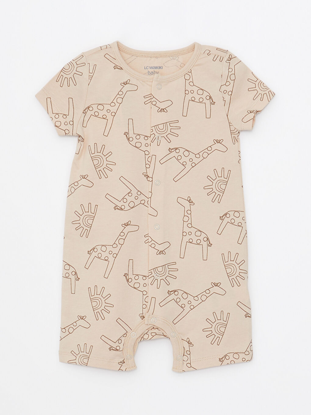 Crew Neck Short Sleeve Printed Baby Boy Rompers 2 Pack-3