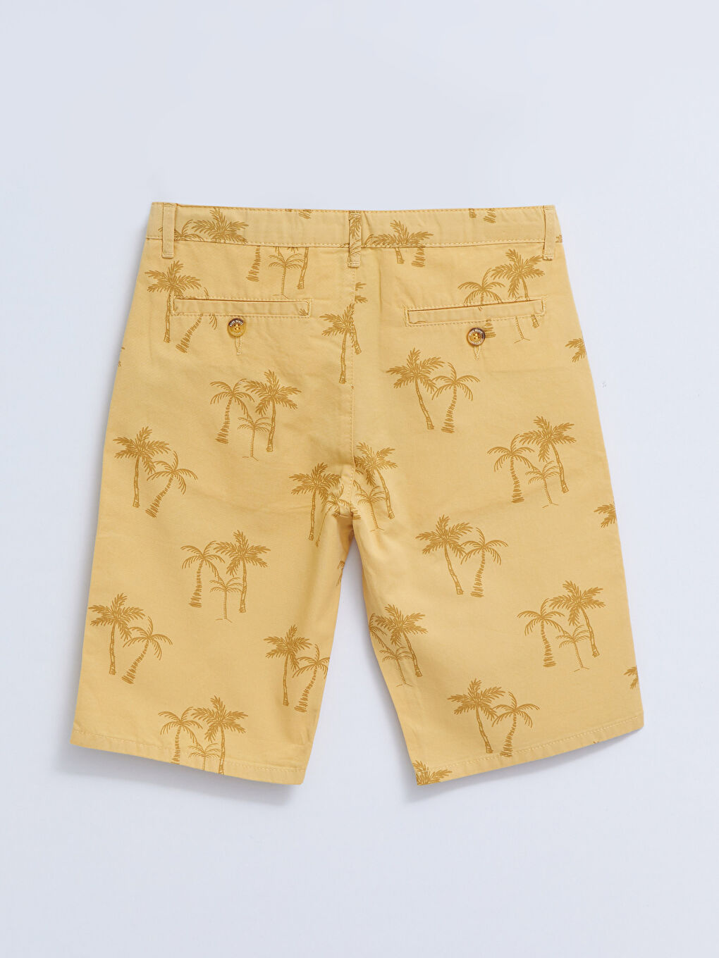 Sarı Desenli Gabardin Erkek Çocuk Şort-1