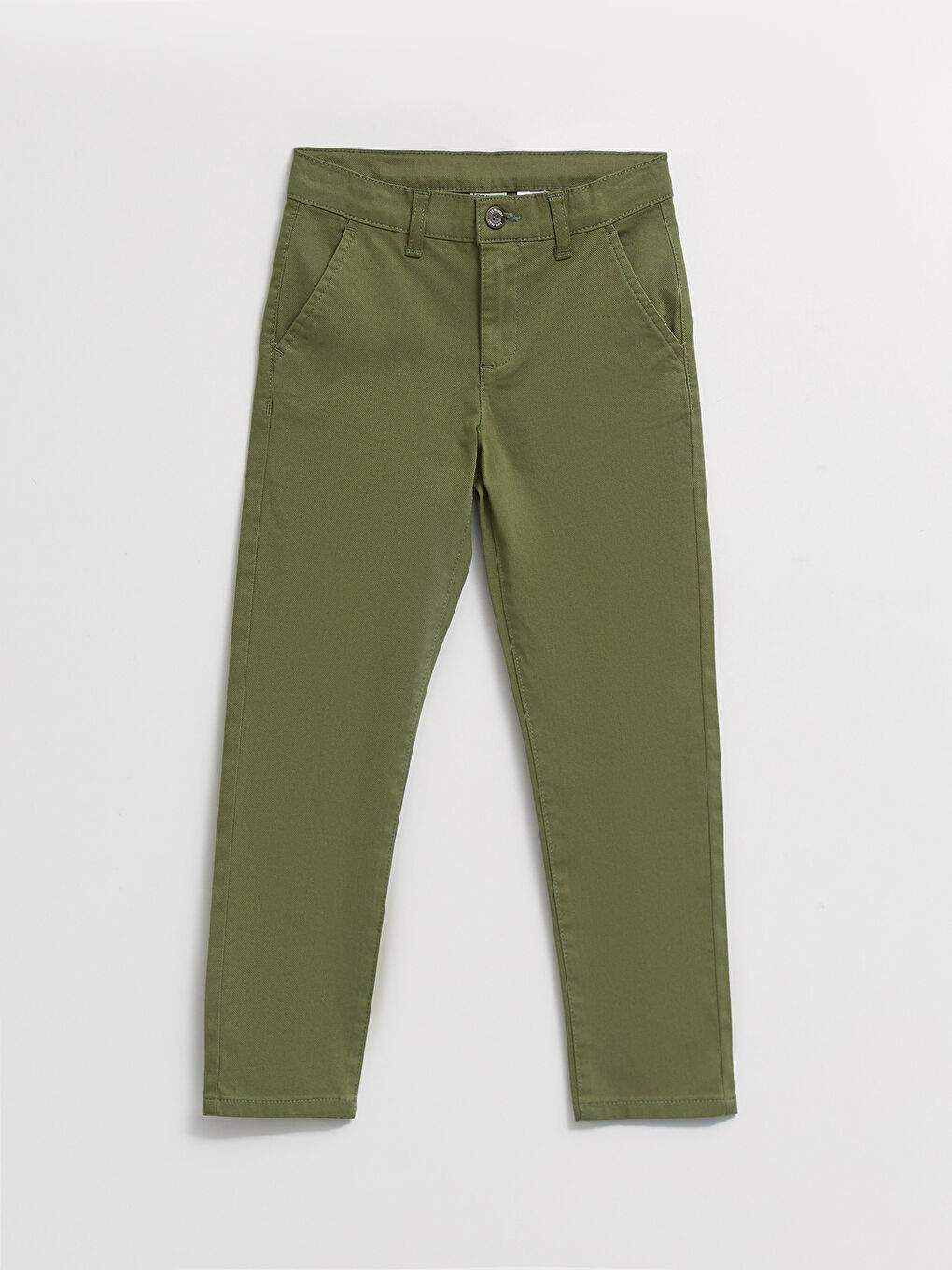 Haki Slim Fit Basic Gabardin Erkek Çocuk Pantolon