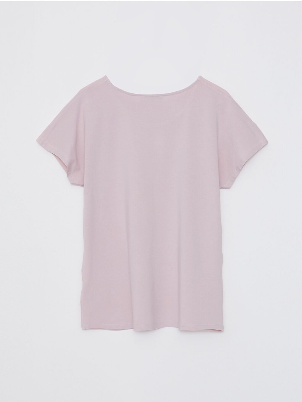 تي شيرت سادة بياقة دائرية بأكمام قصيرة للسيدات-5