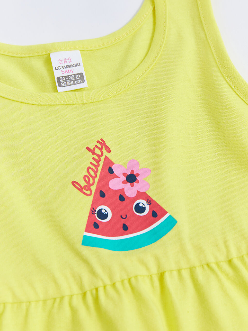 LCW ECO Crew Neck Printed Cotton Baby Girl Dress -S29133Z1-FPR