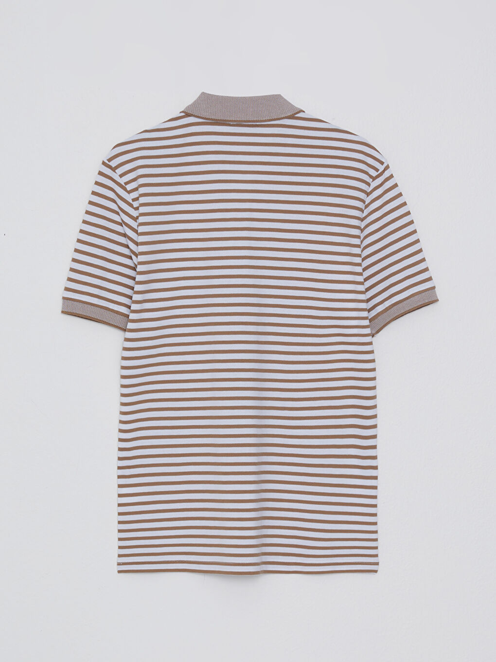 Polo Neck Short Sleeve Striped Men's T-Shirt-6