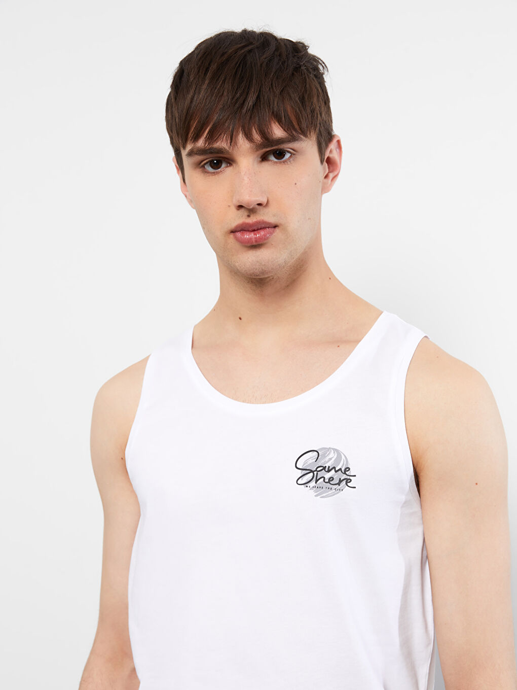 Crew Neck Printed Men's Sleeveless T-Shirt-2