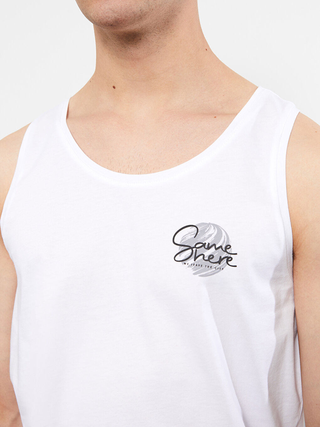 Crew Neck Printed Men's Sleeveless T-Shirt-3