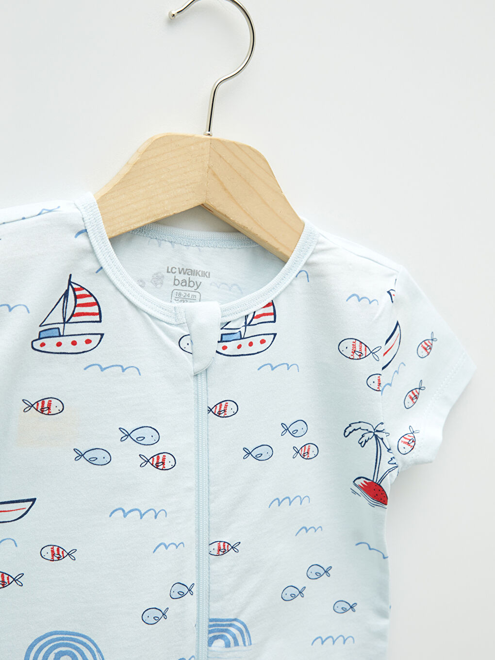 Bisiklet Yaka Kısa Kollu Baskılı Erkek Bebek Tulum-2