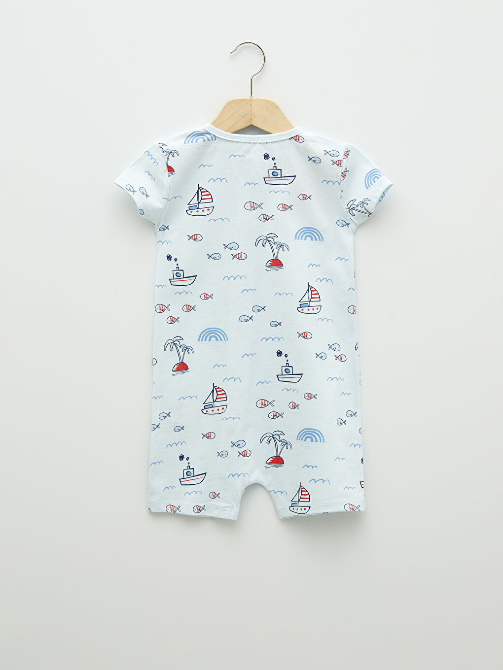 Bisiklet Yaka Kısa Kollu Baskılı Erkek Bebek Tulum-3