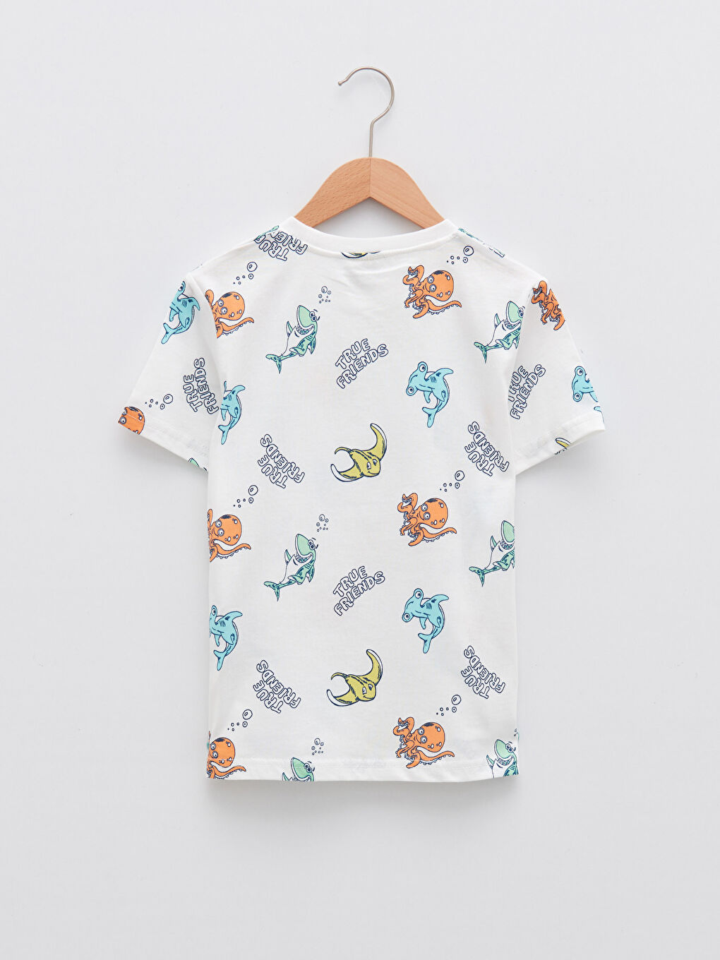Crew Neck Printed Short Sleeve Boys' T-Shirt-1