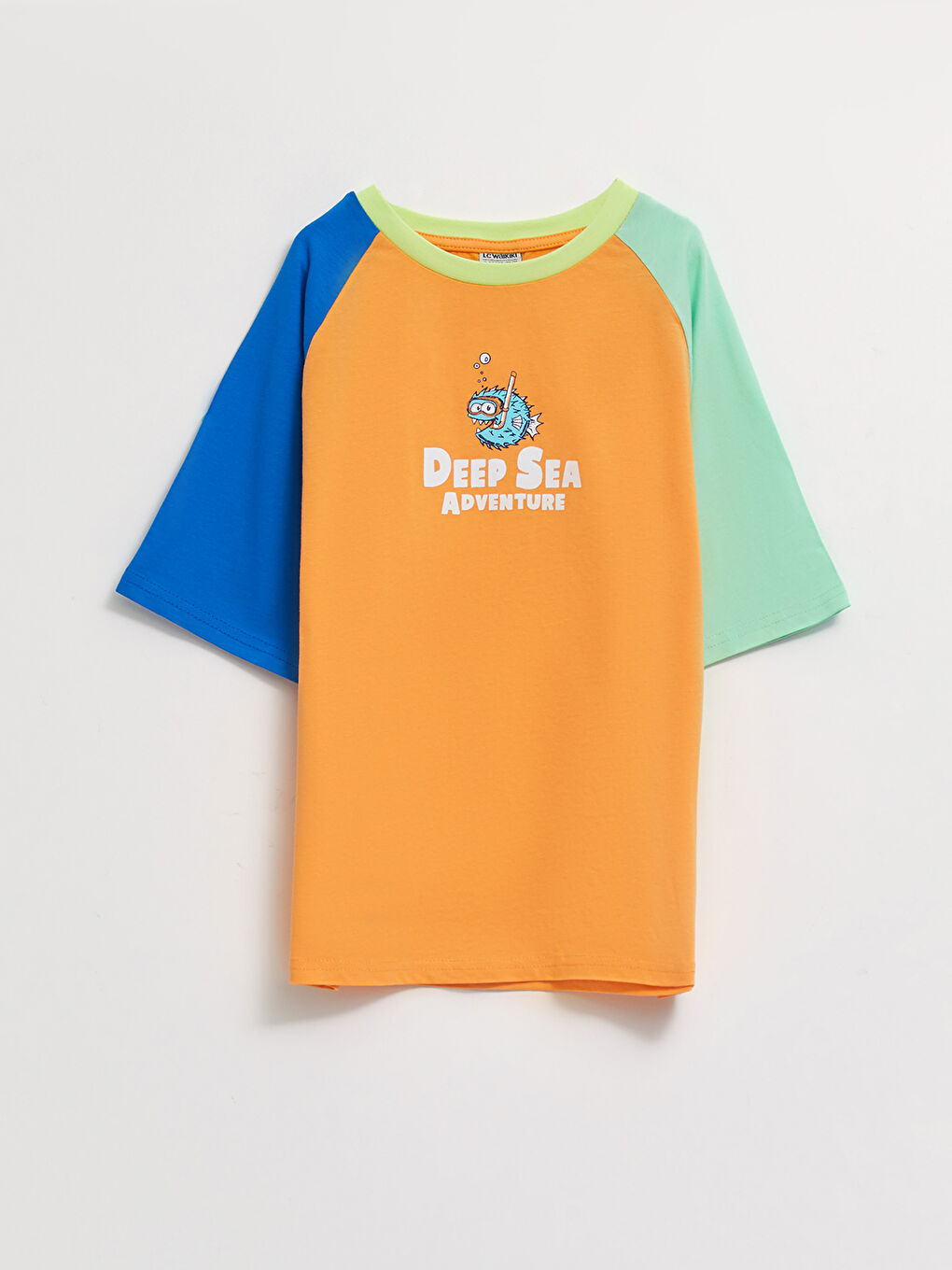 T-shirt garçon en coton à manches courtes imprimé col rond