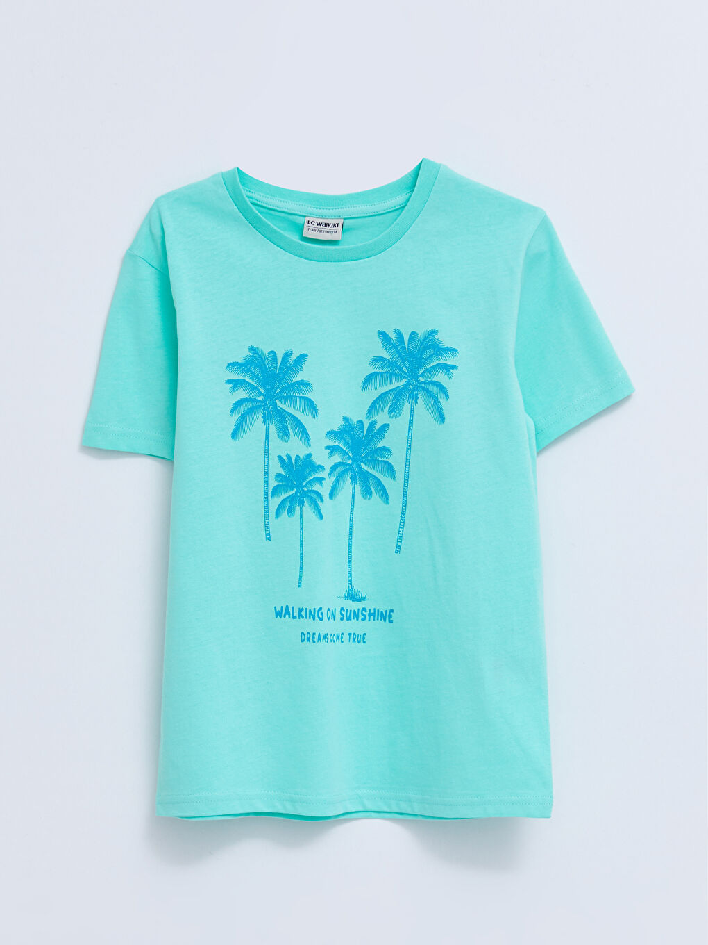 Bisiklet Yaka Baskılı Kısa Kollu Pamuklu Erkek Çocuk Tişört