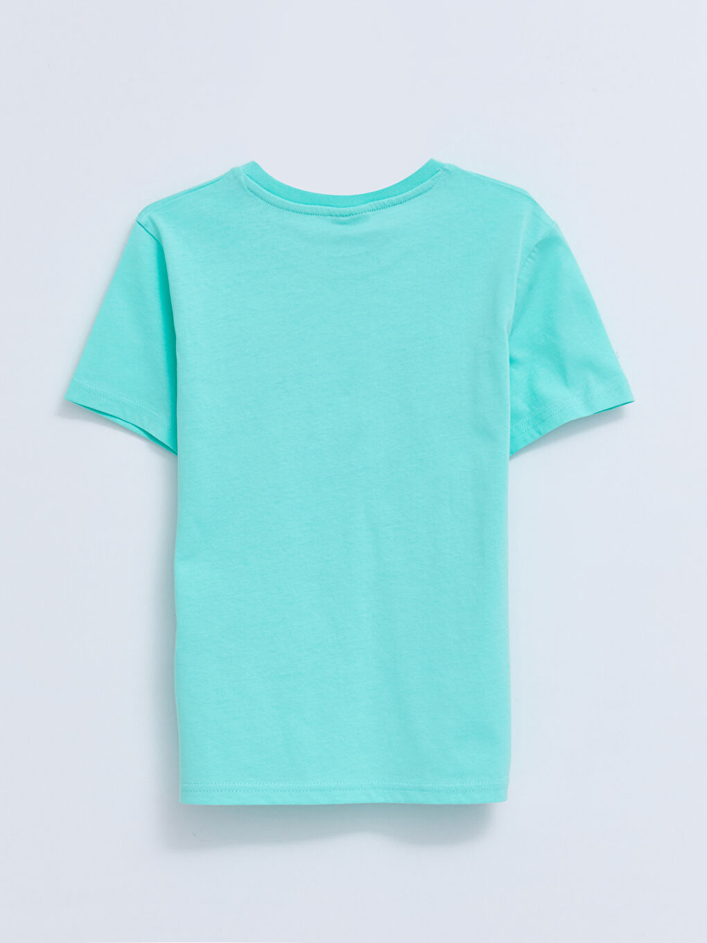 Bisiklet Yaka Baskılı Kısa Kollu Pamuklu Erkek Çocuk Tişört-1