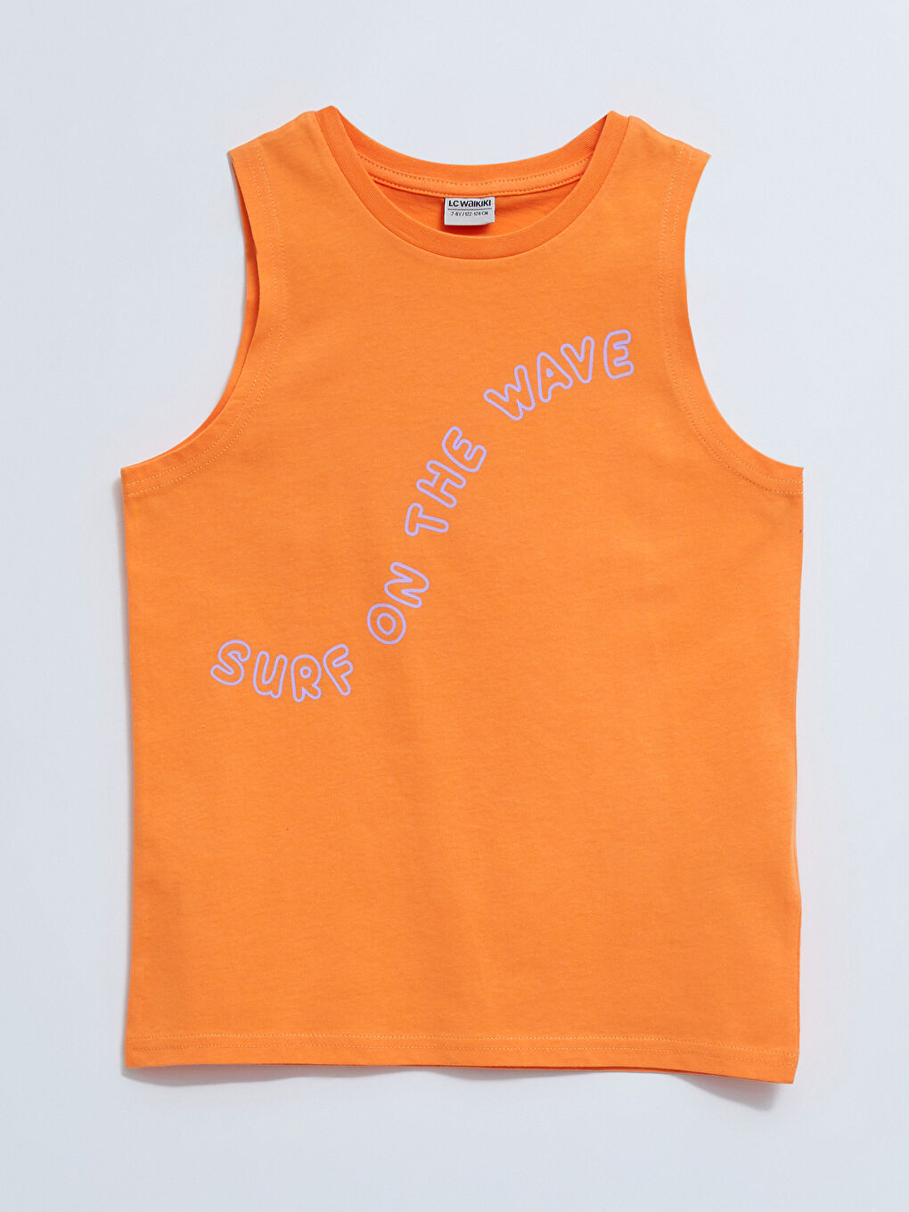 Turuncu Bisiklet Yaka Baskılı Pamuklu Erkek Çocuk Atlet