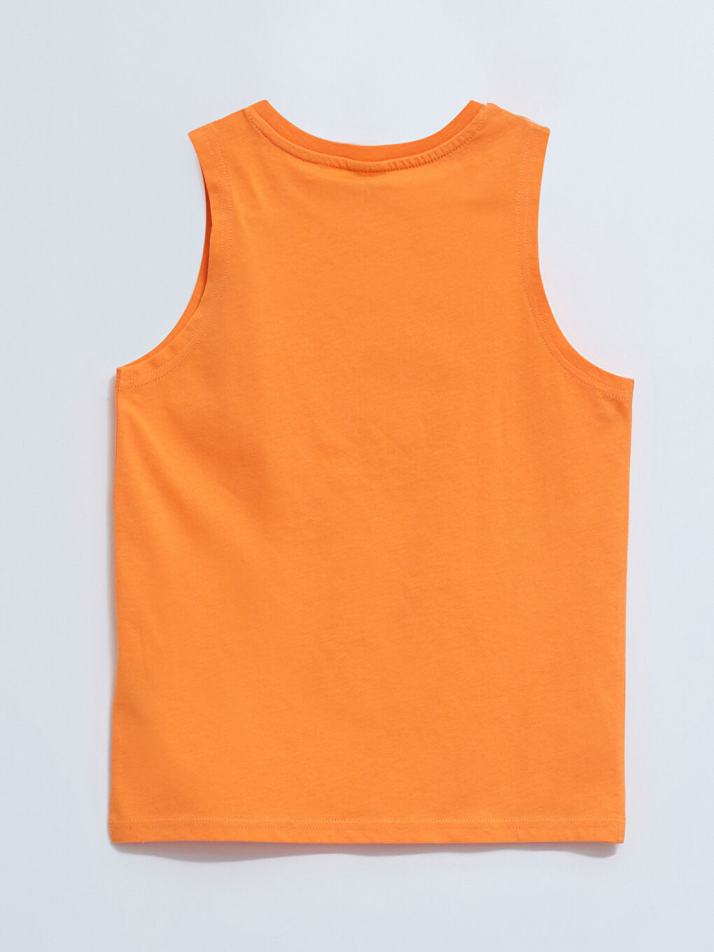 Turuncu Bisiklet Yaka Baskılı Pamuklu Erkek Çocuk Atlet-1