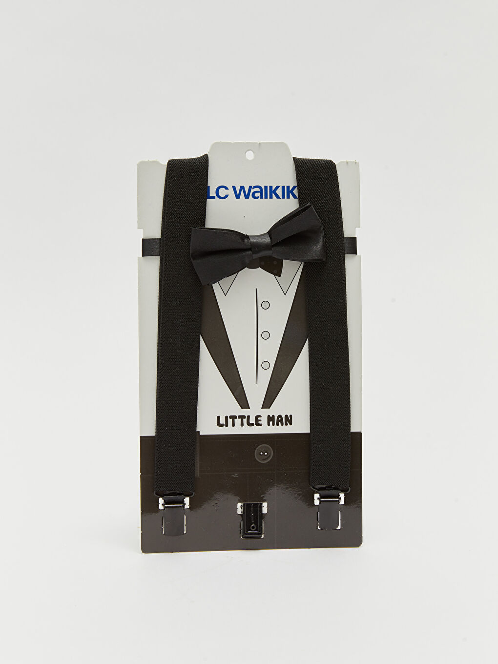 Siyah Erkek Çocuk Pantolon Askısı ve Papyon