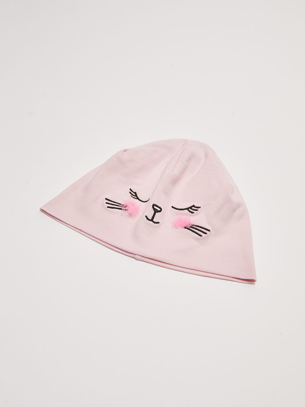 قبعة بنات مطرزة بشكل قطة-1