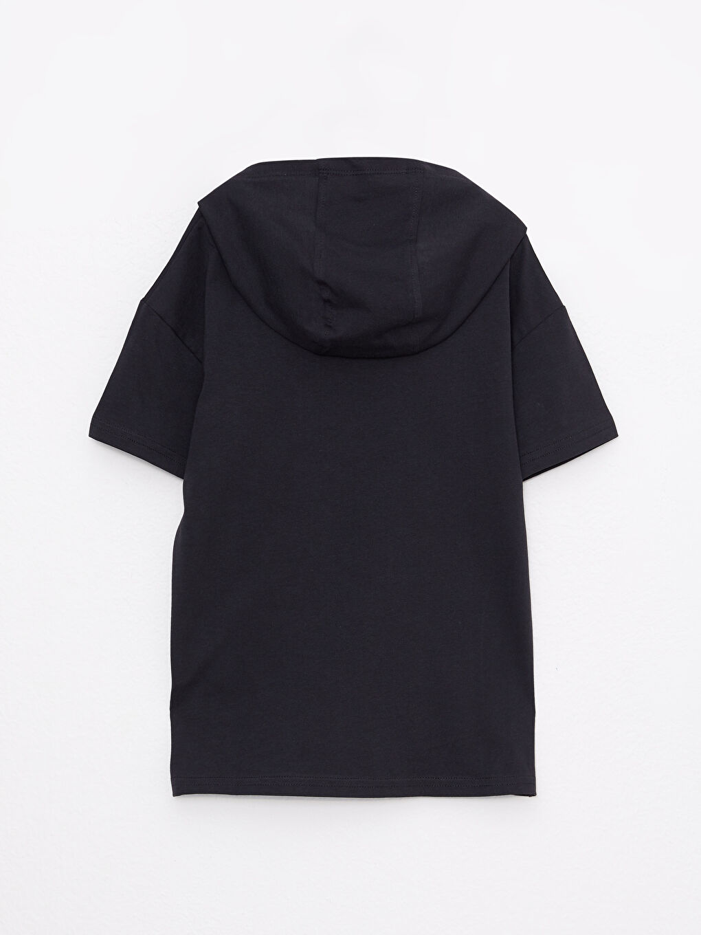 Hooded Printed Short Sleeve Cotton Boy T-Shirt-1