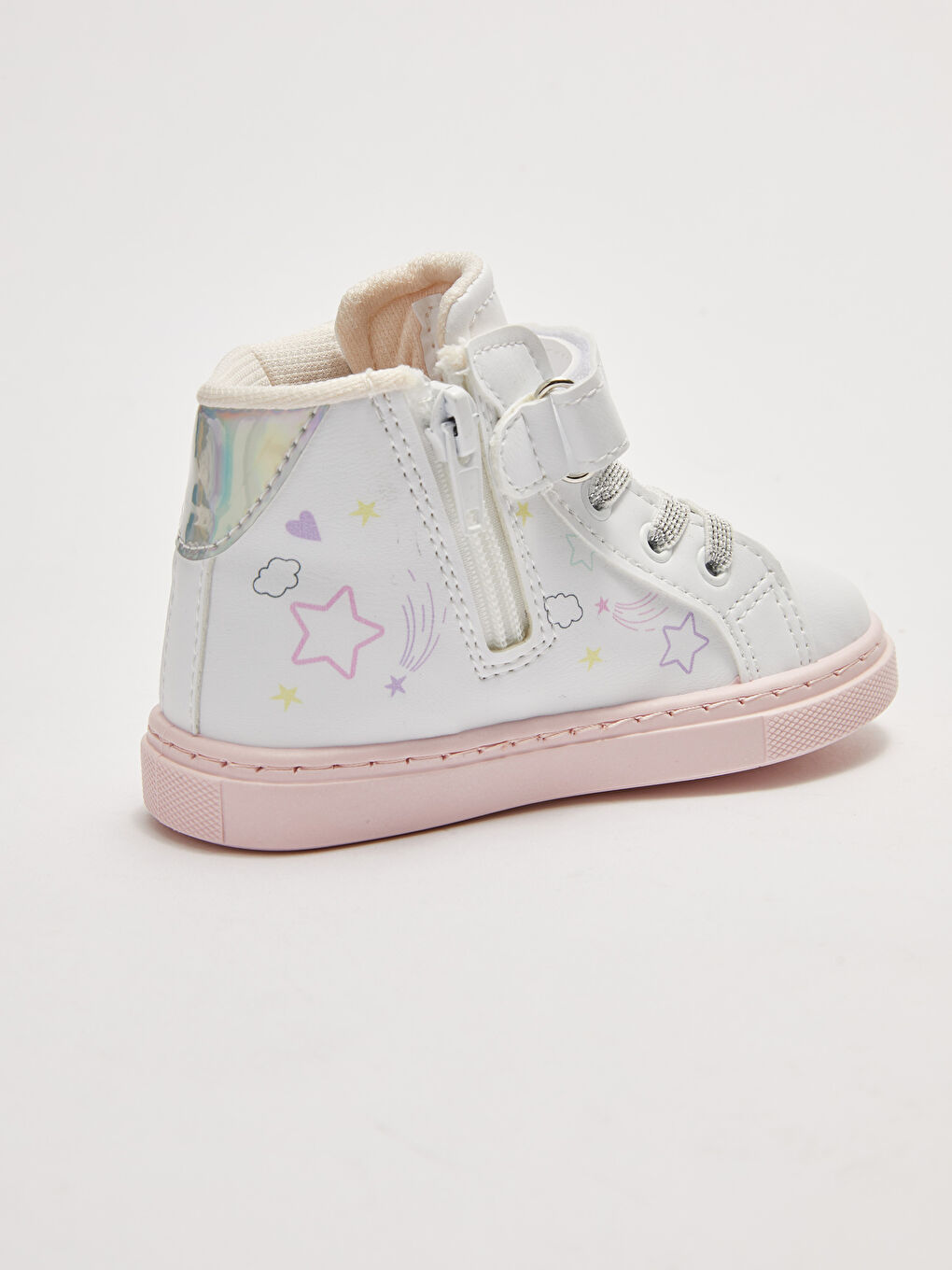 أحذية رياضية بنات رضع مطبوعة برباط حذاء، أشرطة وسوستة-3