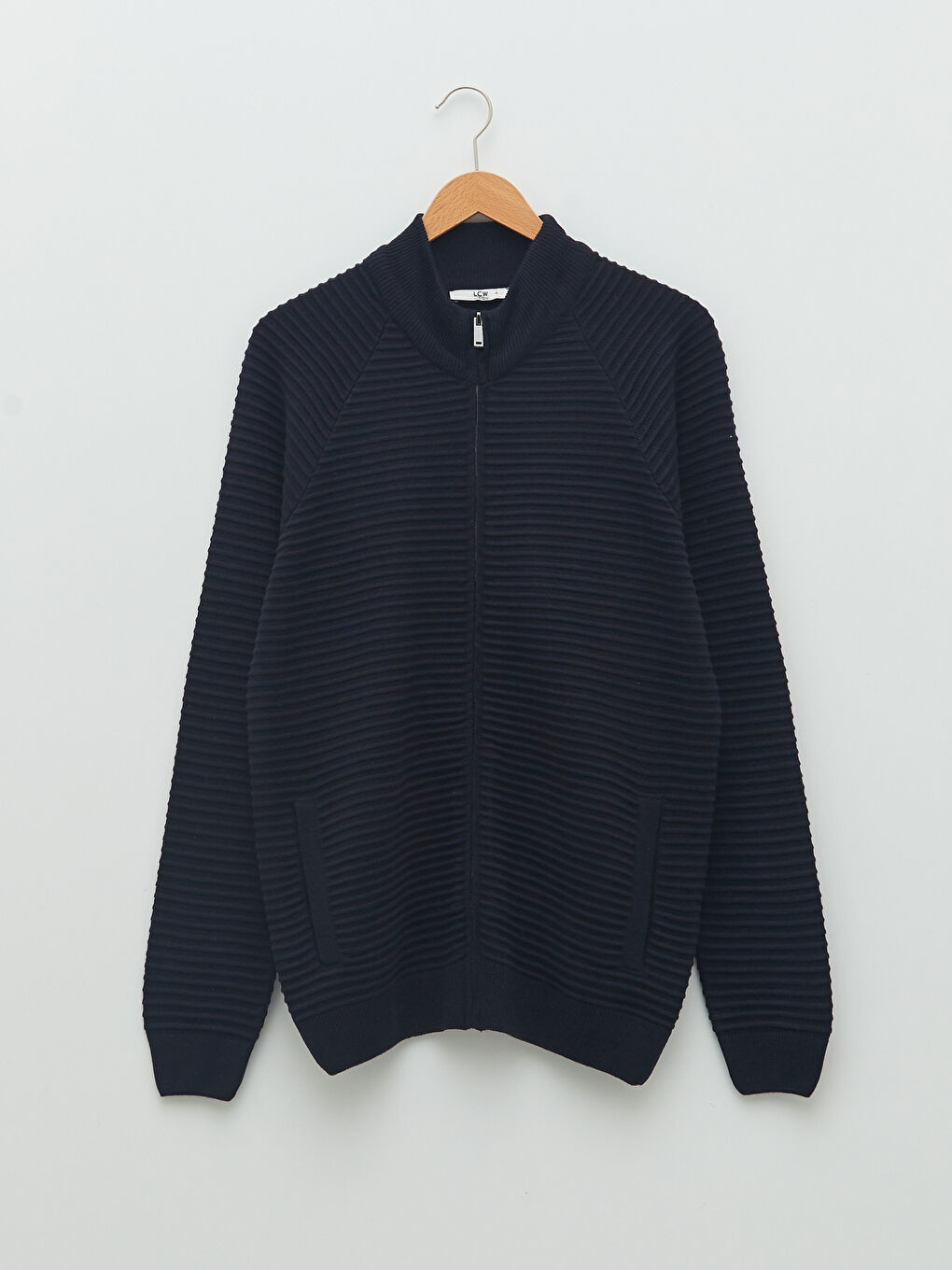 Lacivert Slim Fit Dik Yaka Erkek Hırka-5